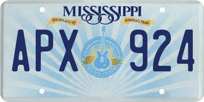 MS license plate APX924