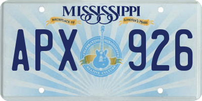 MS license plate APX926