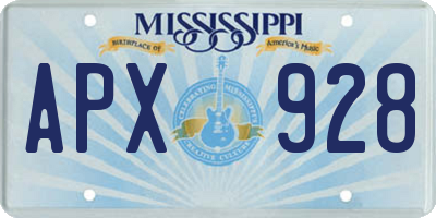 MS license plate APX928