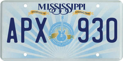 MS license plate APX930
