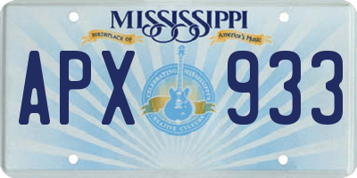 MS license plate APX933