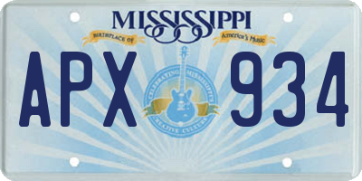MS license plate APX934