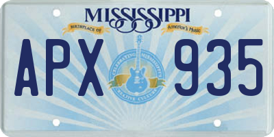 MS license plate APX935