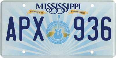 MS license plate APX936