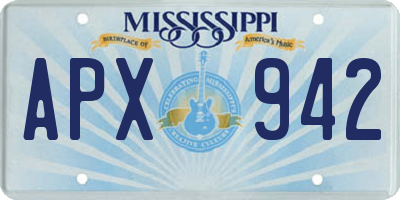 MS license plate APX942