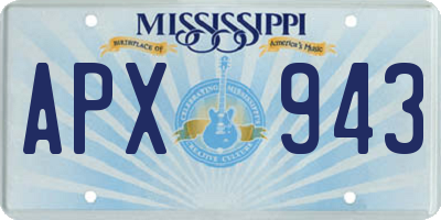 MS license plate APX943