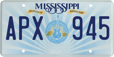 MS license plate APX945