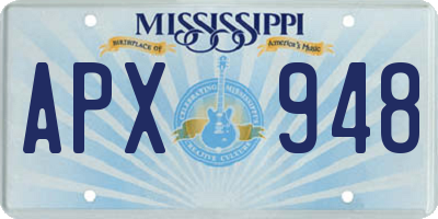 MS license plate APX948