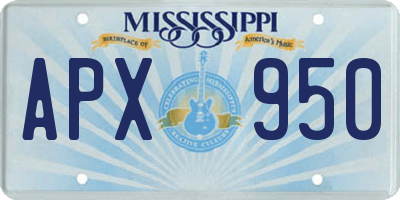 MS license plate APX950