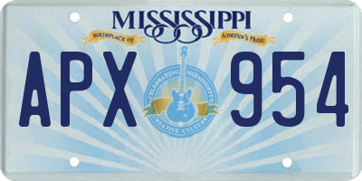 MS license plate APX954