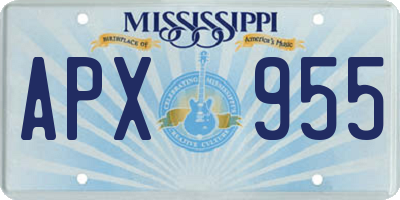 MS license plate APX955