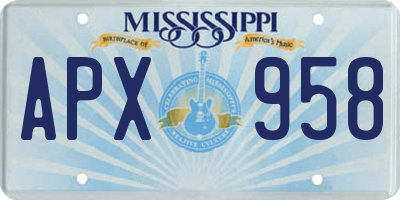 MS license plate APX958