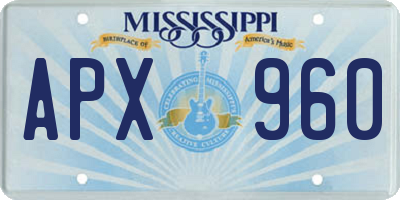 MS license plate APX960
