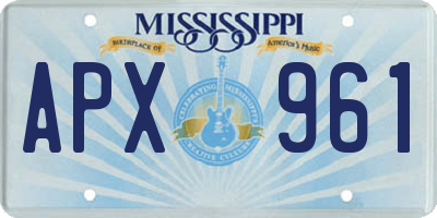 MS license plate APX961