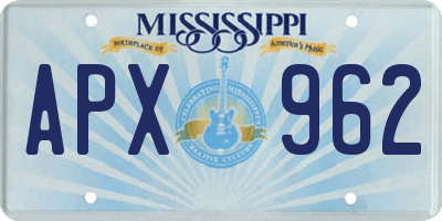 MS license plate APX962