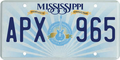 MS license plate APX965