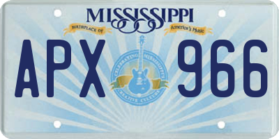 MS license plate APX966