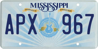 MS license plate APX967
