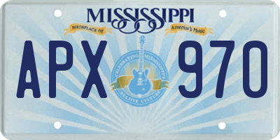 MS license plate APX970