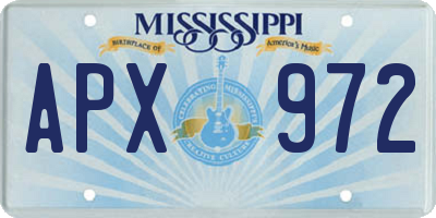 MS license plate APX972