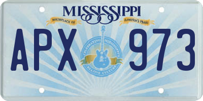 MS license plate APX973