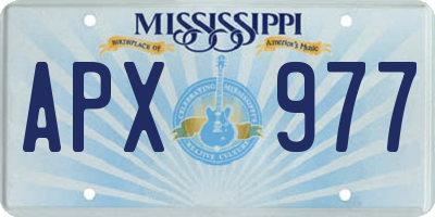 MS license plate APX977