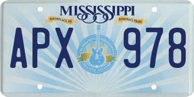 MS license plate APX978