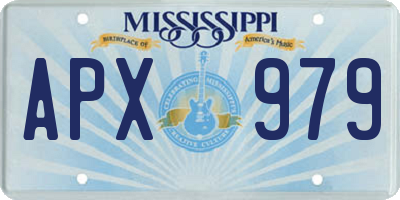 MS license plate APX979