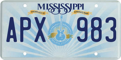 MS license plate APX983