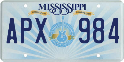 MS license plate APX984
