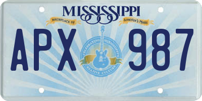 MS license plate APX987