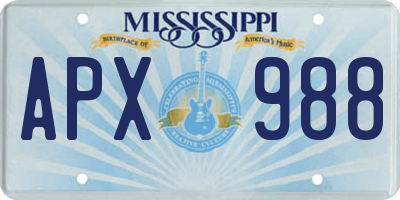 MS license plate APX988