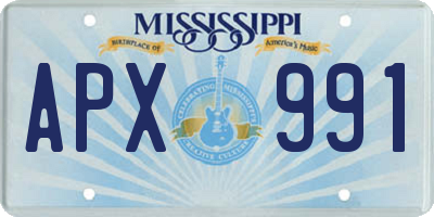 MS license plate APX991