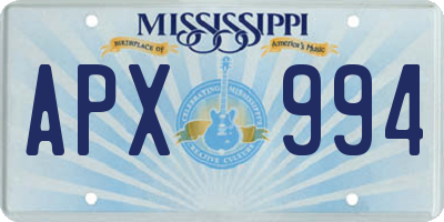 MS license plate APX994