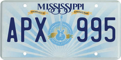 MS license plate APX995