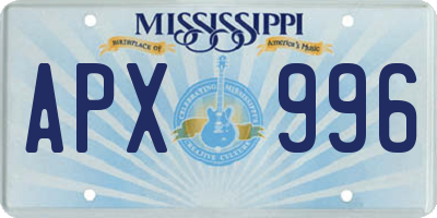 MS license plate APX996