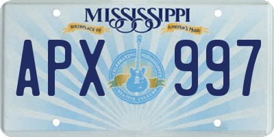 MS license plate APX997