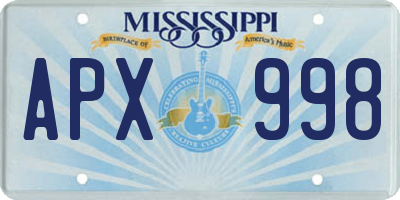 MS license plate APX998