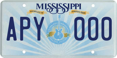 MS license plate APY000