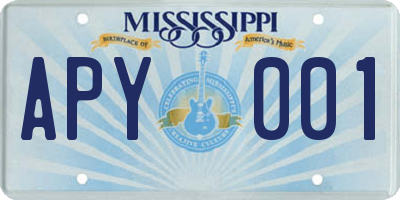 MS license plate APY001