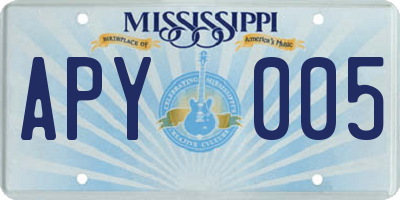 MS license plate APY005