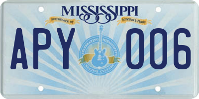MS license plate APY006