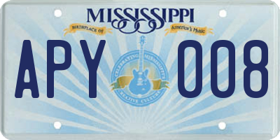 MS license plate APY008
