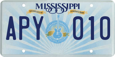 MS license plate APY010