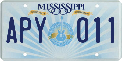 MS license plate APY011