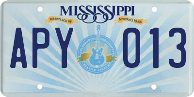 MS license plate APY013