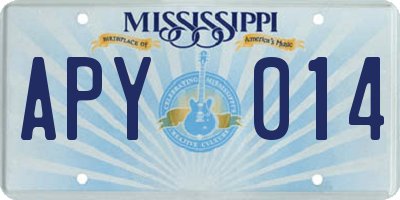 MS license plate APY014