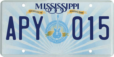 MS license plate APY015