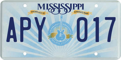 MS license plate APY017