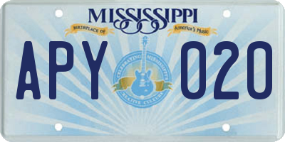 MS license plate APY020
